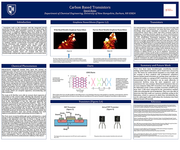 Carbon Based Transistors, David Boies