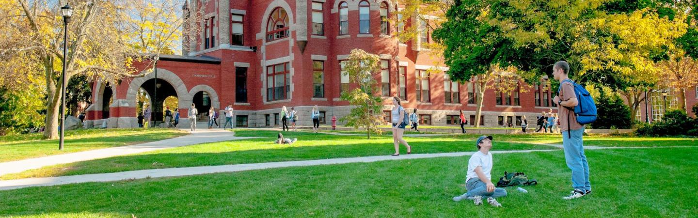 studentswalking around t hall