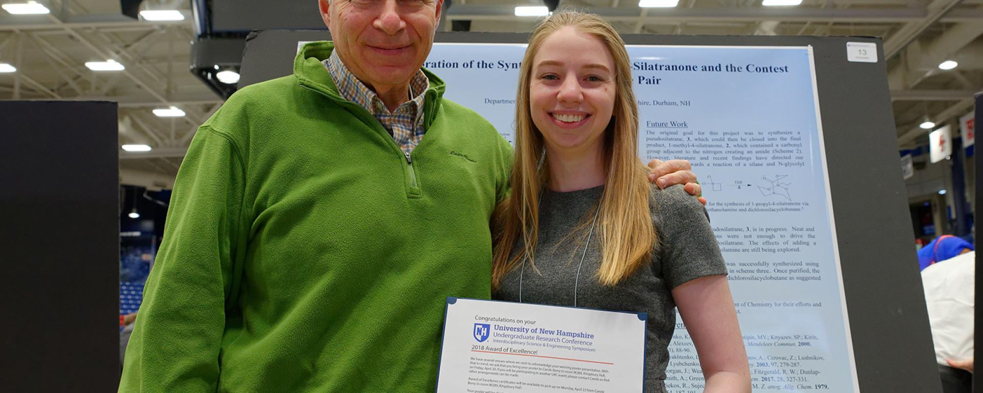 Kassie Picard with Prof. Art Greenberg at the 2018 URC