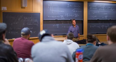 professor teaching math class 