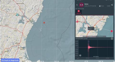 Map of earthquake