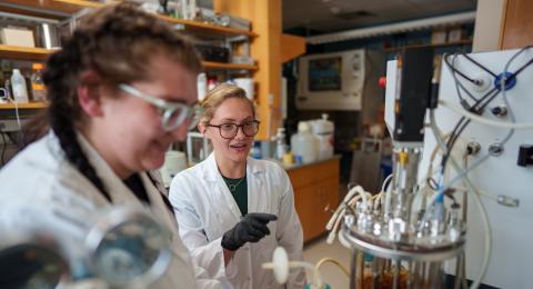 bioengineering masters students in the lab