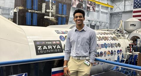 Mechanical engineering student Nick Olibrice at internship at NASA