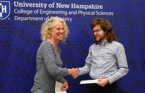 Kathy Winans and Henry Roell at the 2024 Chemistry Awards Ceremony