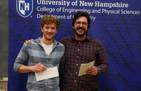 Matt Currier and Nate Oldenhuis at the 2024 Chemistry Awards Ceremony