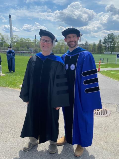 John and Dr. Kevin Short after the UNH 2021 graduation ceremony.