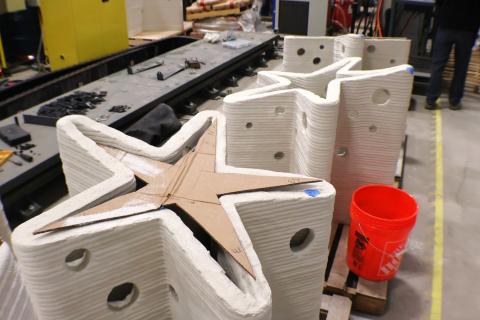 Concrete Star Reefs after Printing Showing Prototyping