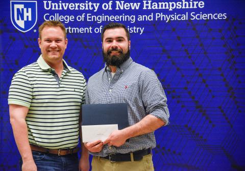 Prof. Sam Pazicni presents the Helmut M. Haendler Award to Noah Cote