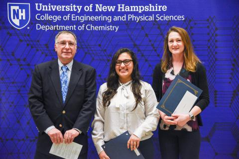 Prof. Sterling Tomellini presents The Heman Fogg Fellowship to Siran Cinar and Eliza Mullen