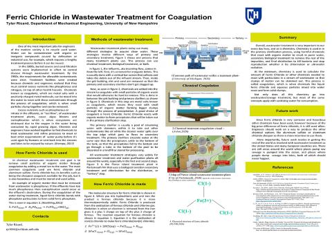 Ferric Chloride in Wastewater Treatment for Coagulation Tyler Ricard,