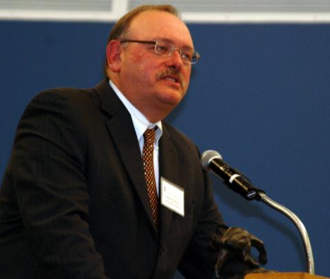 Robert Phillips giving a speech