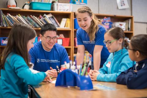 Students working on STEM project