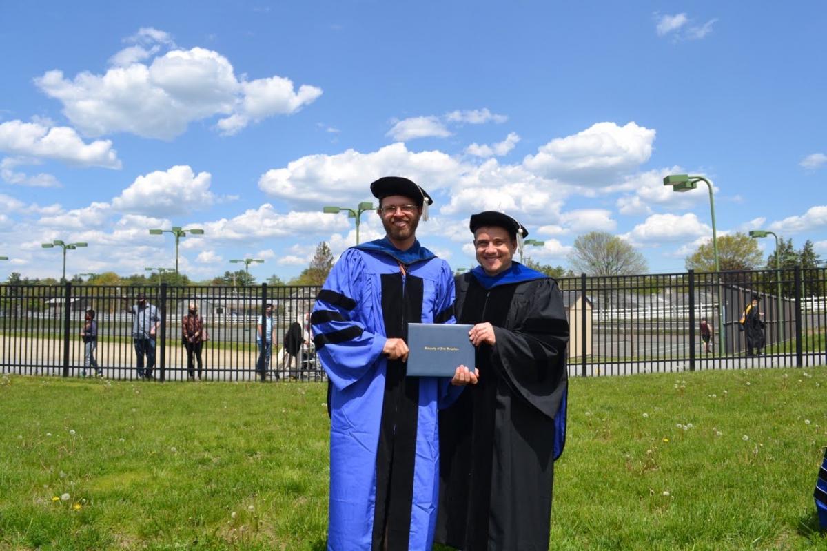 Brandon Montemuro & Prof. Chini at UNH 2020 Graduation Celebration 