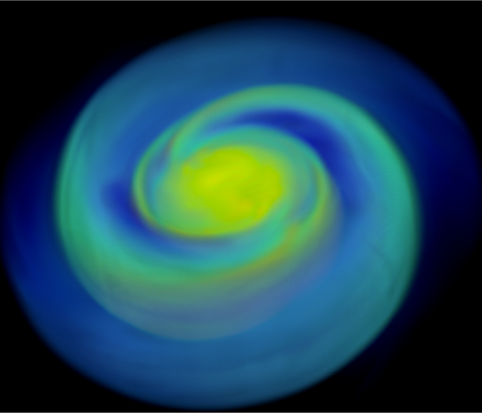 Simulation of the collision of two neutron stars