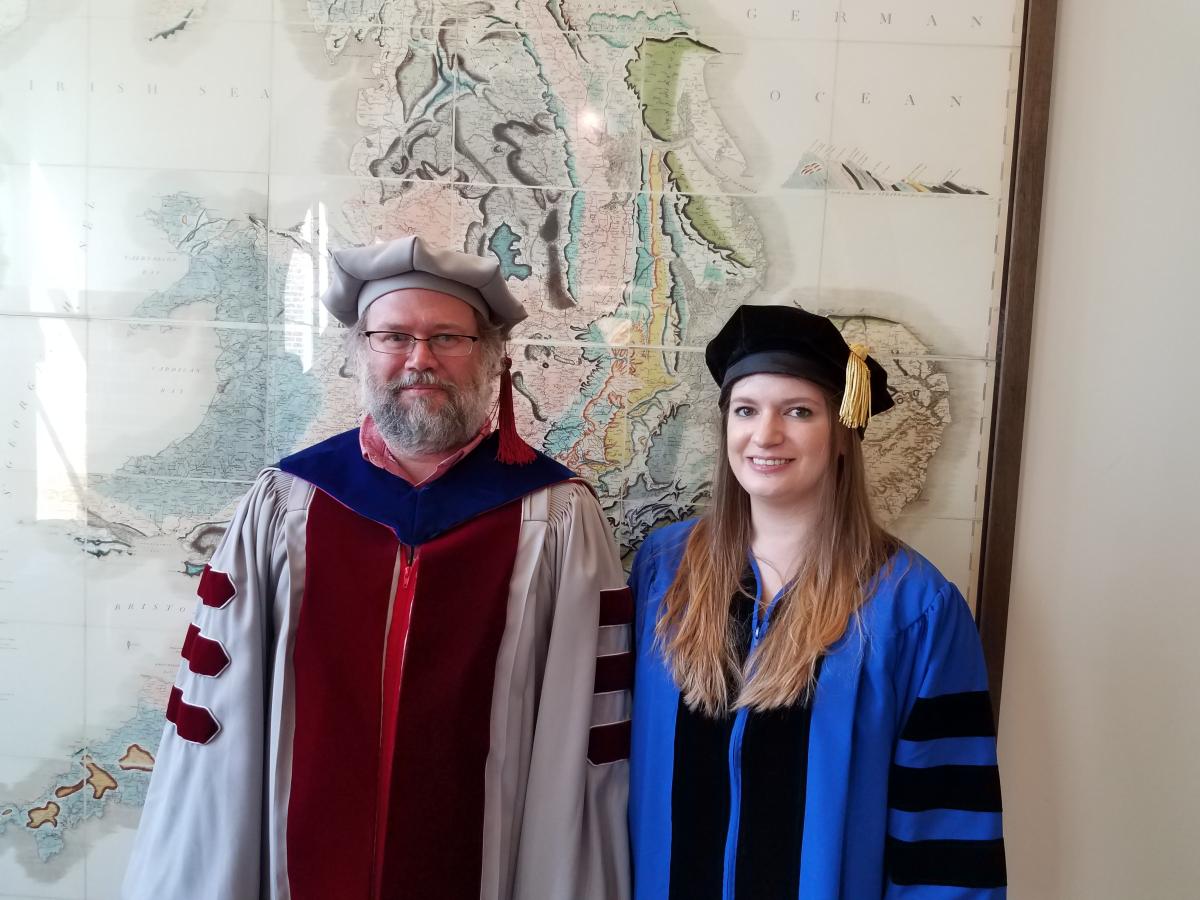 Prof. James Pringle and Laura Storch at graduation.